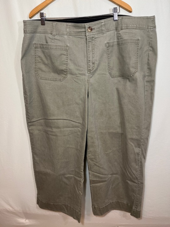 Lane Bryant Pants - Lane Bryant Olive Green Wide Leg Crop Pants Size 24 High Rise Cargo Utility pant